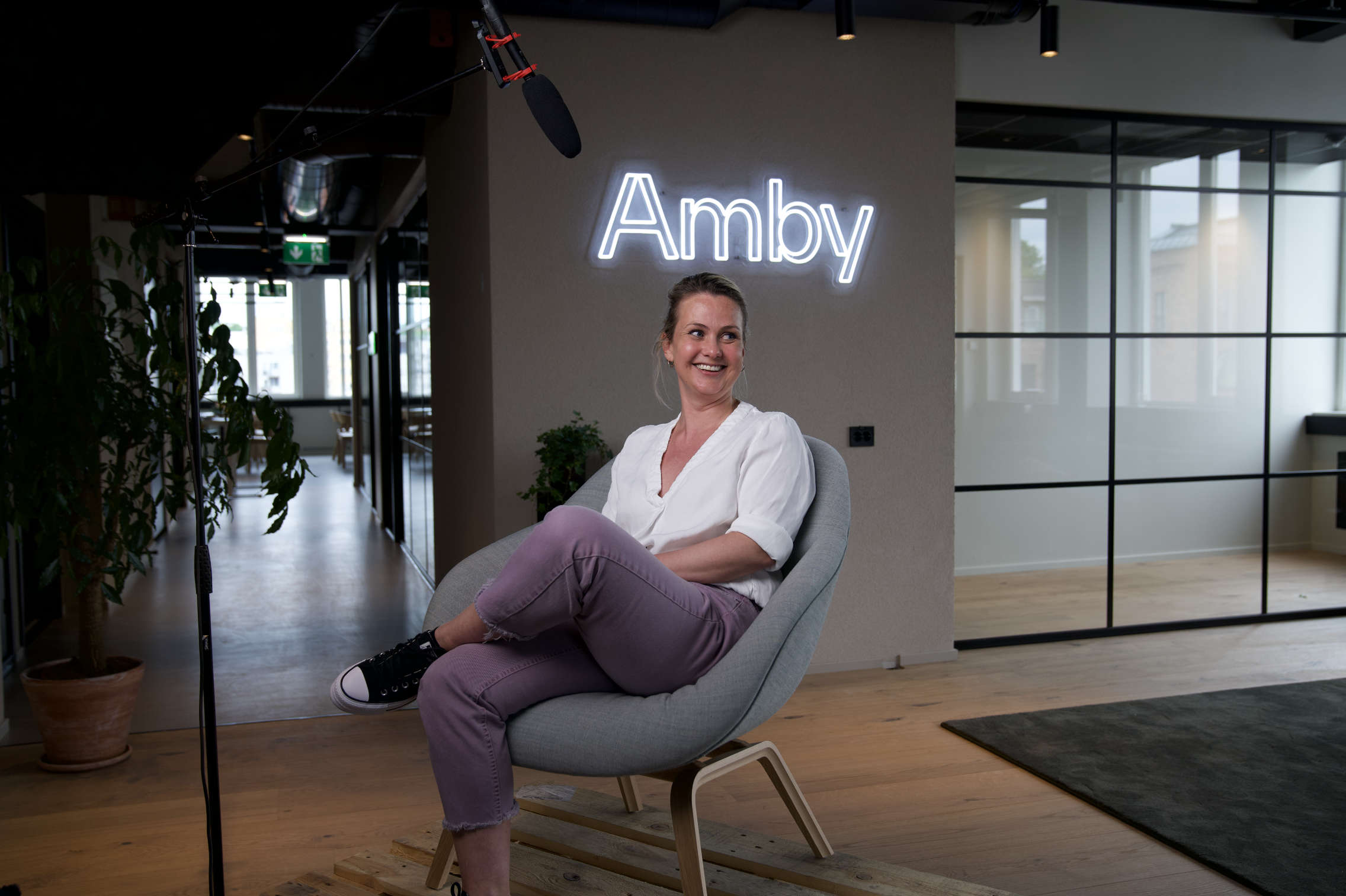 Helle at the Amby office