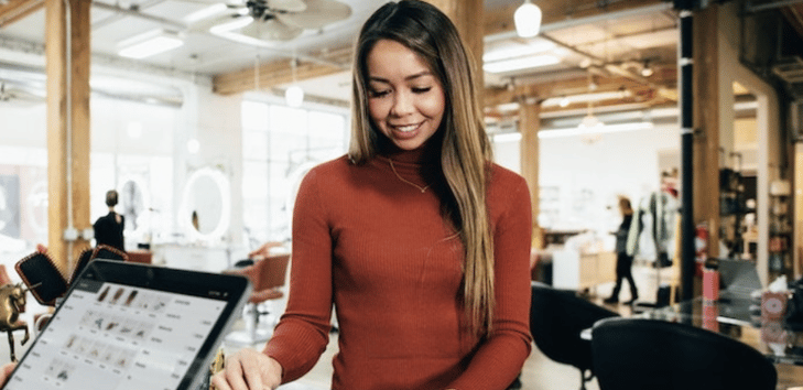 A woman in the office