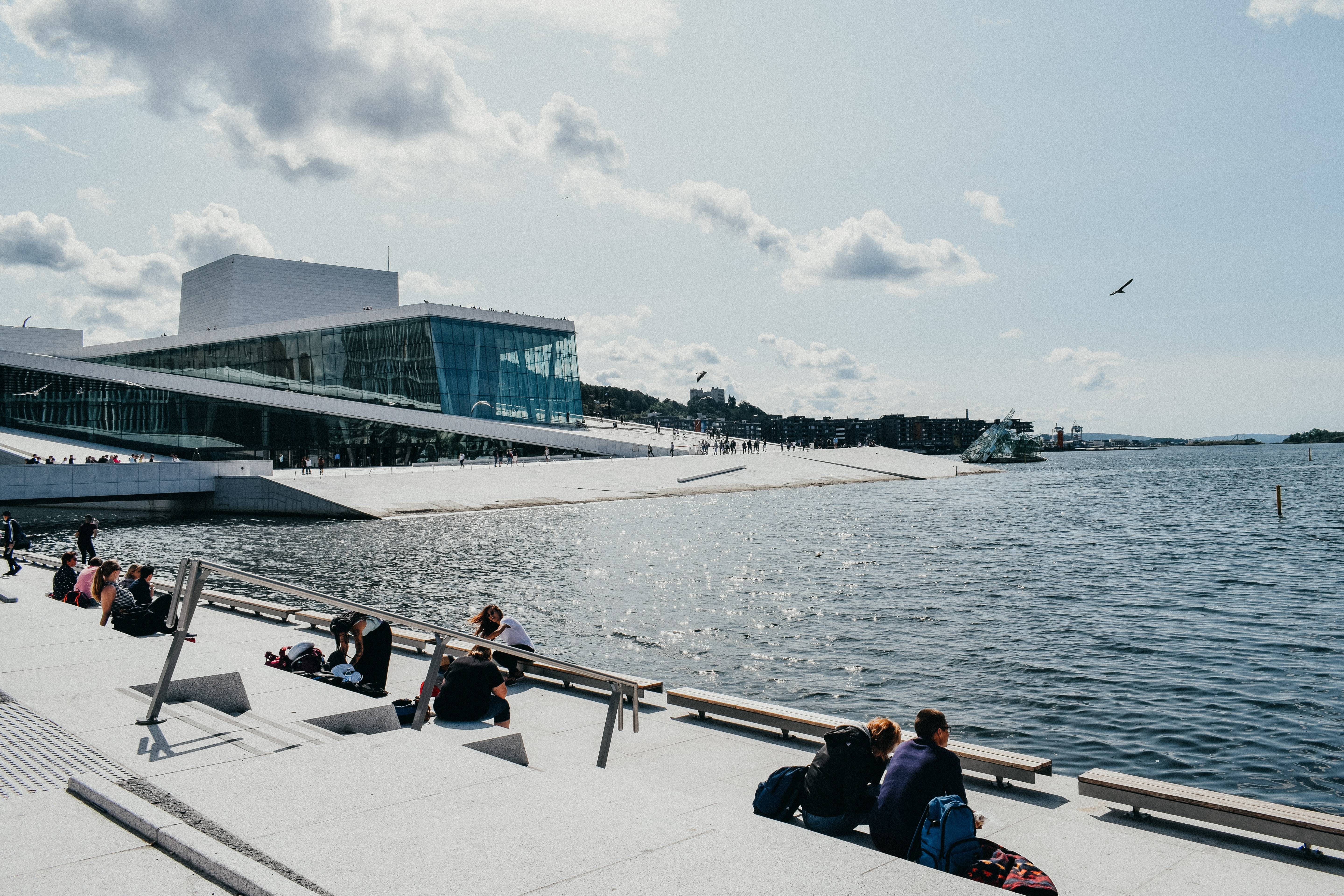 Public space by the water