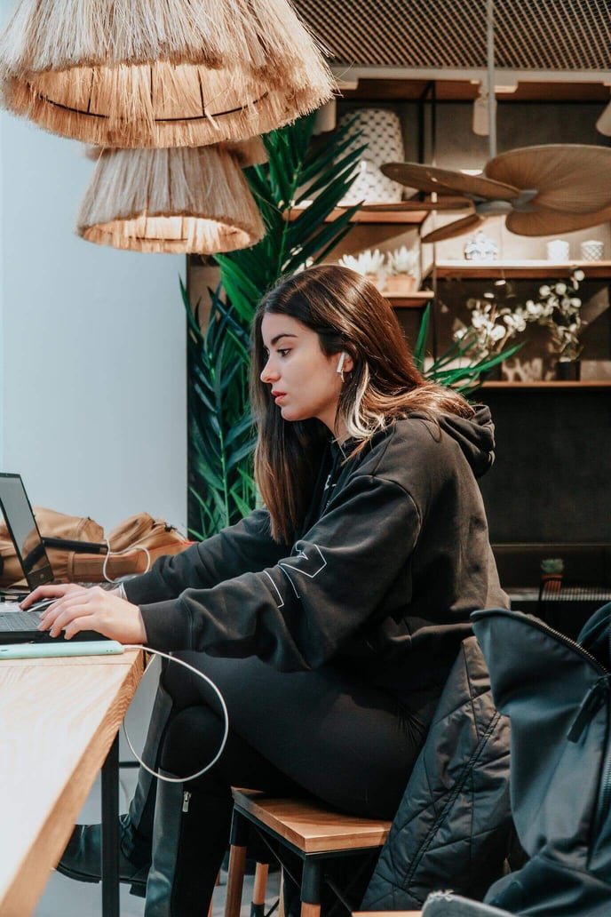 girl working at shop