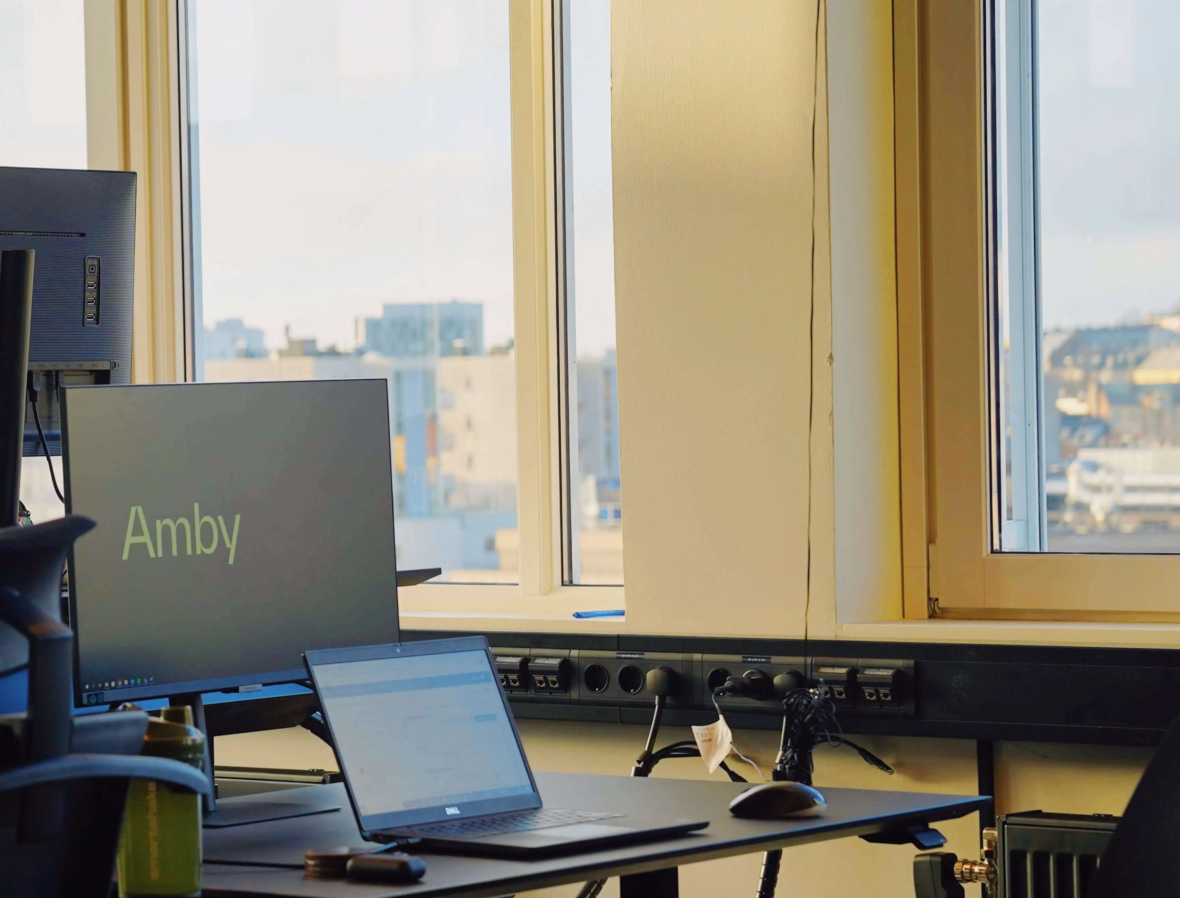 two computers on desk