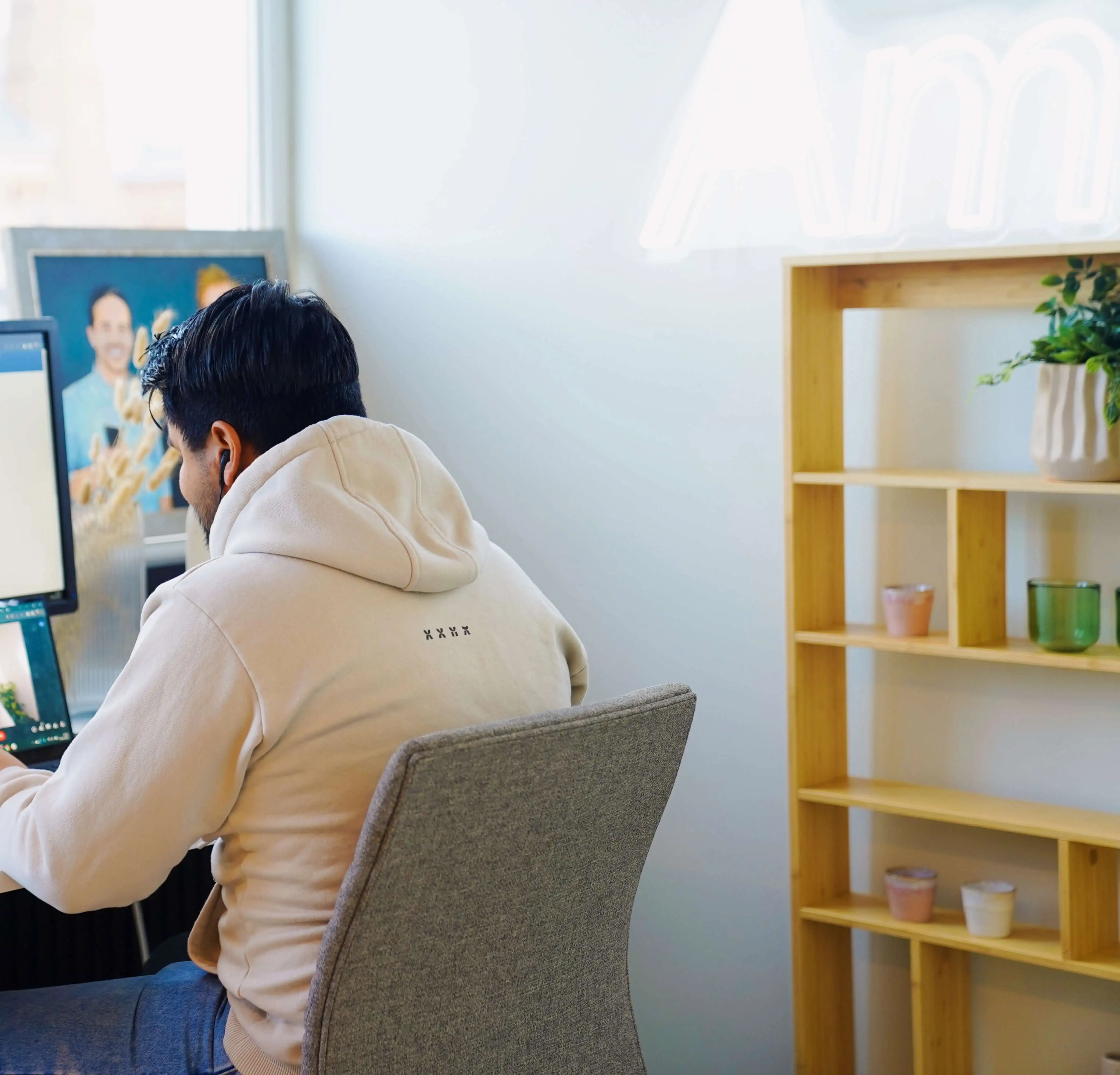 man working at desk