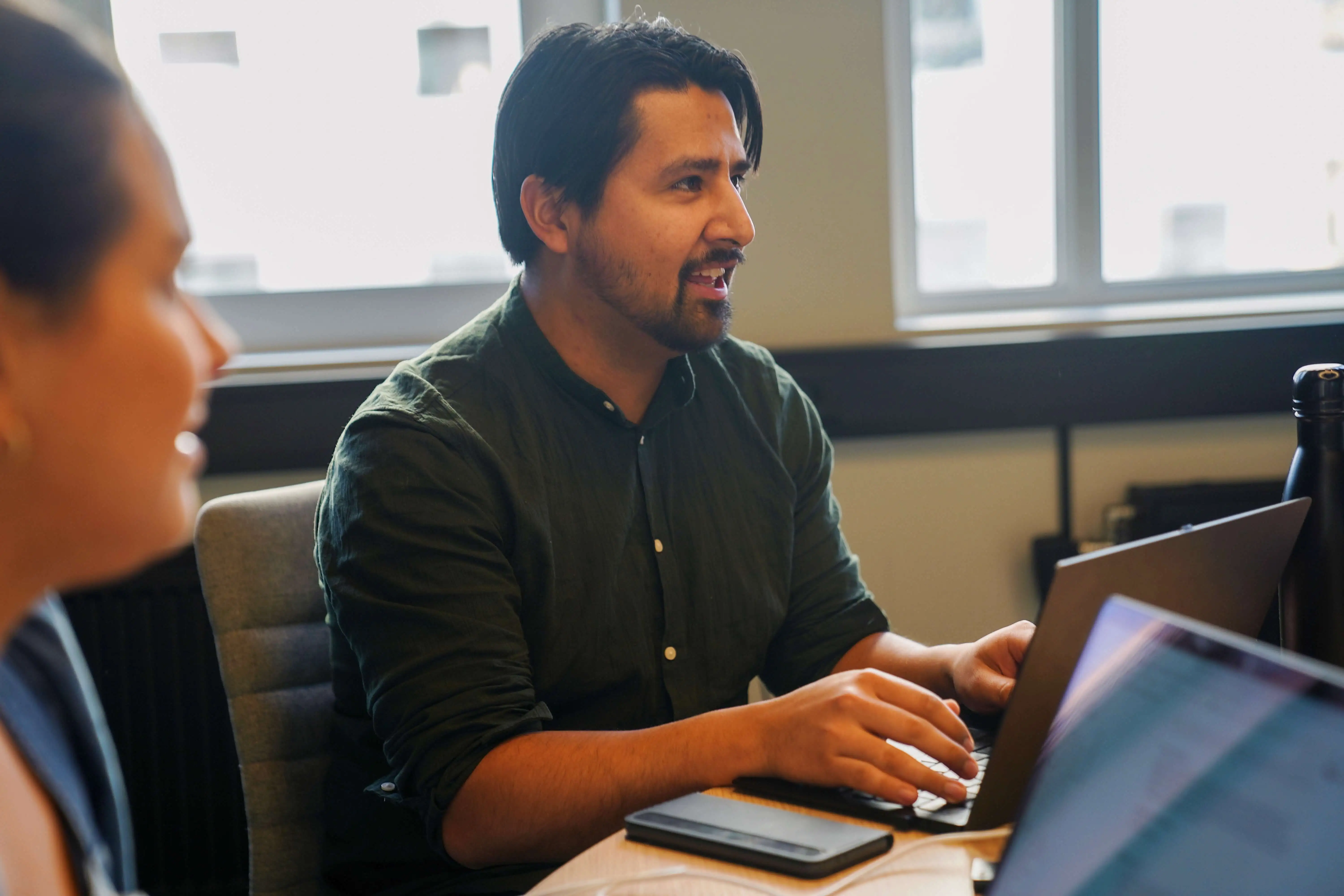 Man working on laptop